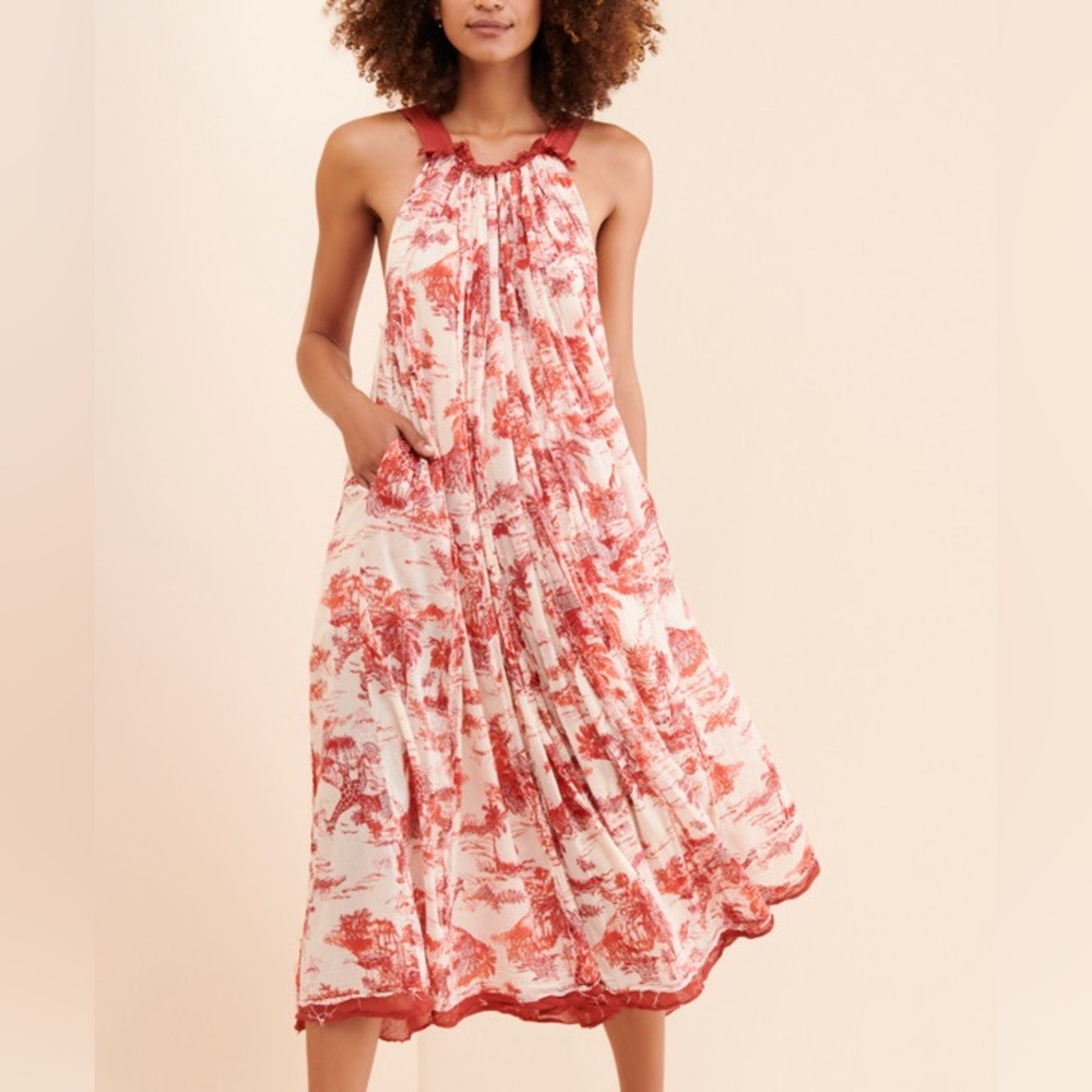 Free People Topical Toile Maxi Dress - Tea Combo